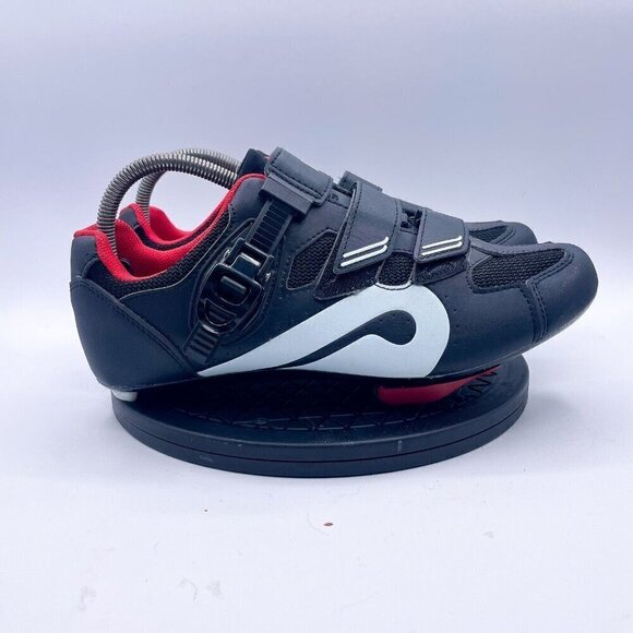 Peloton Cycling Shoes Cleats Men’s US 9 Size 42( EU) Womens 12 Black Red Indoor - Picture 2 of 9